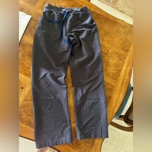 Figs  Charcoal Scrub Pants with Blue Drawcord 2648 size small petite